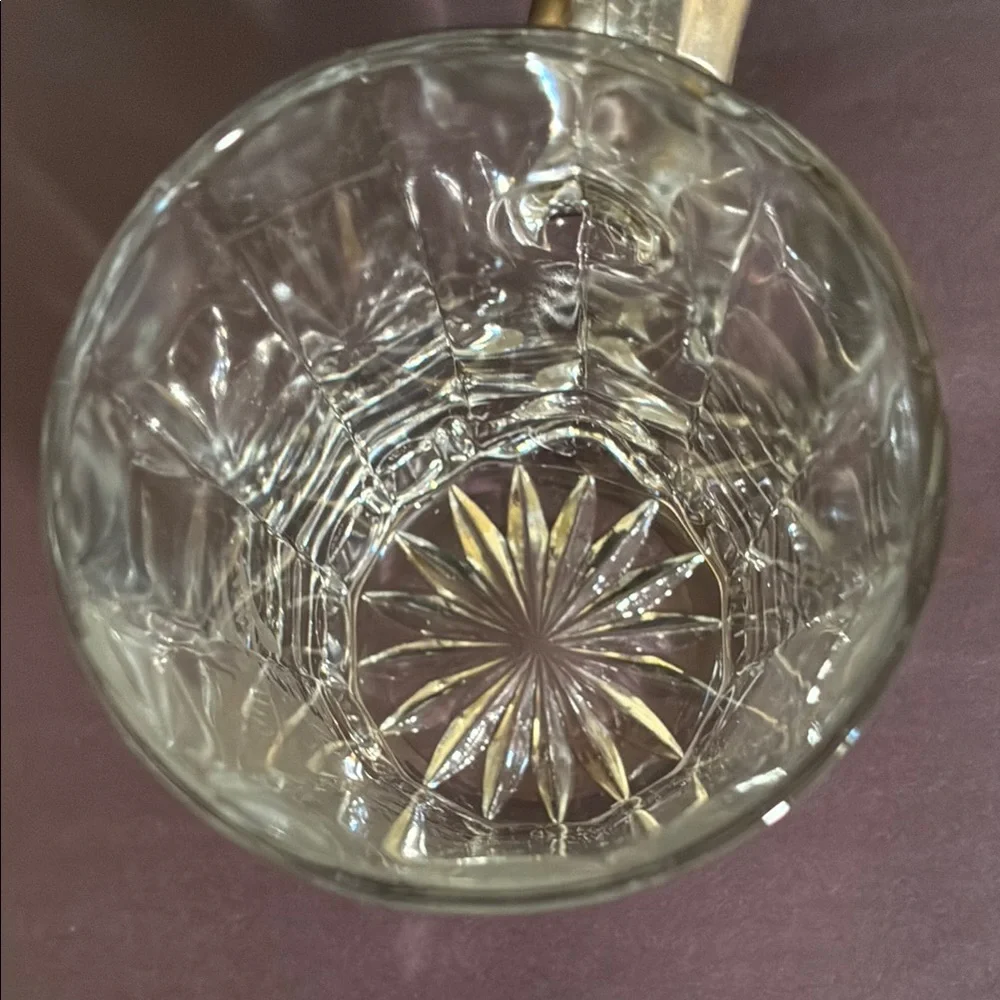 Zinn, Crystal Stein Mug with Etched Leaf Floral Pattern, West Germany
